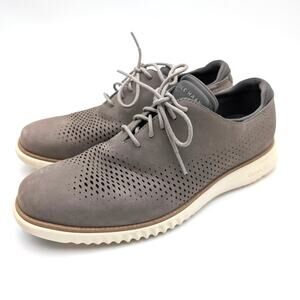 Cole Haan 2.Zerogrand Laser Wing Oxford Shoes Men's Gray Size US9M EU42